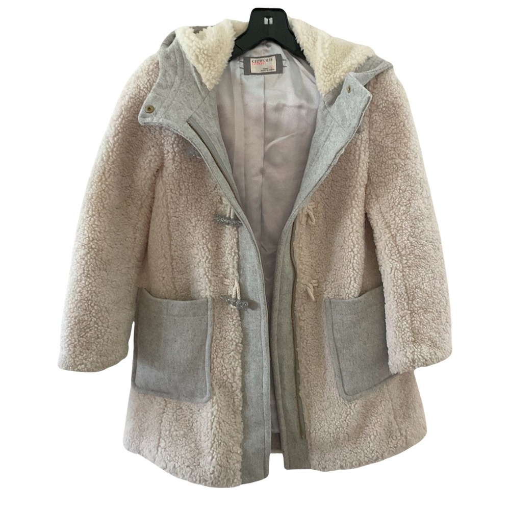 J. Crew Girls Cream Sherpa Toggle Coat
